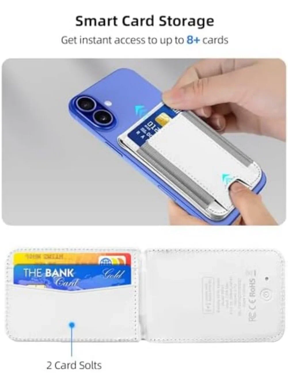 Magnetic Leather Phone Wallet with Find My Compatibility for Magsafe Devices